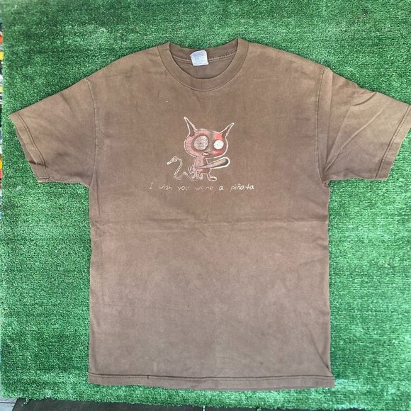 Vintage Y2K Funny Devil Shirt Violent Cartoon Humor Faded Tee - Picture 1 of 6